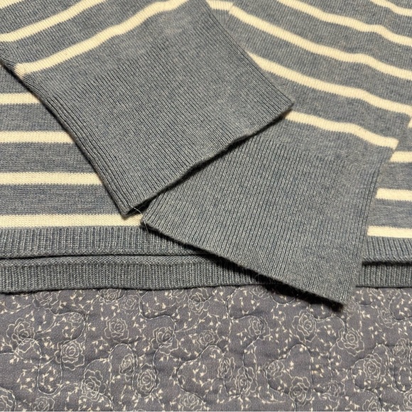 Chaps Sweater Blue & White Boat Neck Long Sleeves Coastal Prep Nautical Size XXL - Picture 5 of 11